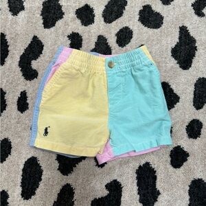 Ralph Lauren Blue Label Kids Colorblock Shorts - Yellow, Pink, Blue